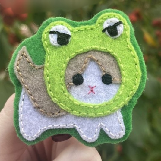 Gantungan Flannel - Cat Frog